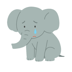悲しい象の無料イラスト素材