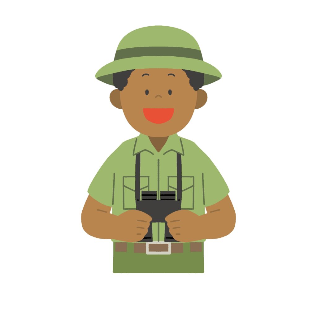 サバンナガイド・保護レンジャーの無料イラスト素材