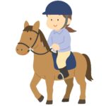 乗馬している女性の無料イラスト素材