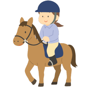乗馬している女性の無料イラスト素材