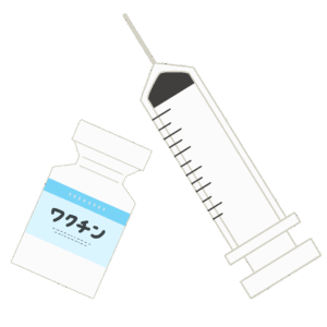 ワクチンと注射器の無料イラスト素材