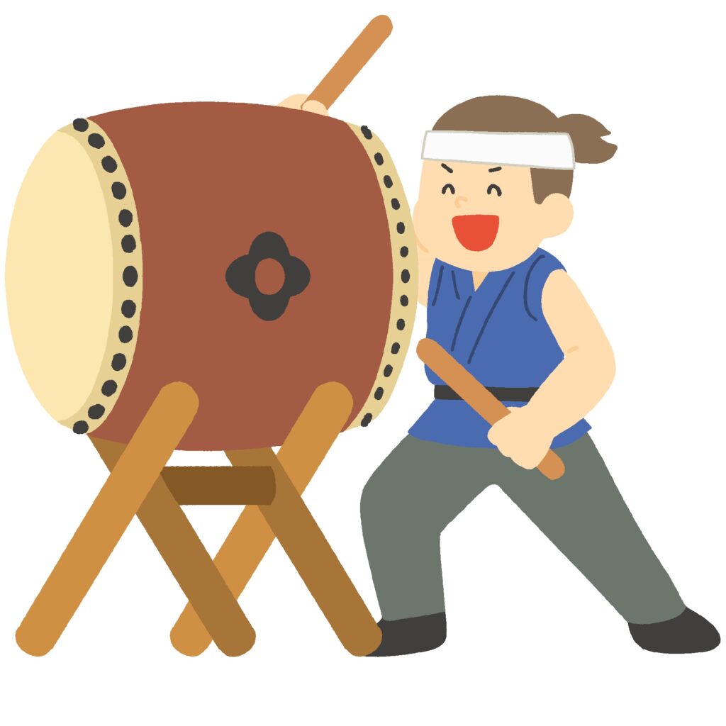 clip art of man playing Japanese drums-illpop.com