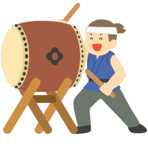 clip art of man playing Japanese drums-illpop.com