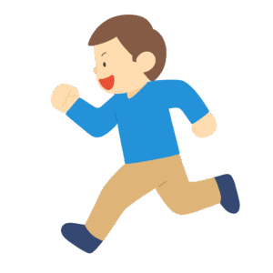 走る男性の無料イラスト素材