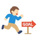 目標に向かって走る男性の無料イラスト素材