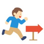 ゴールに向かって走る男性の無料イラスト素材