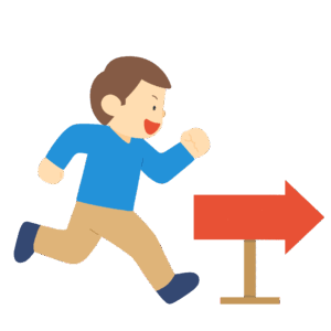 ゴールに向かって走る男性の無料イラスト素材