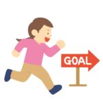 目標に向かって走る女性の無料イラスト素材