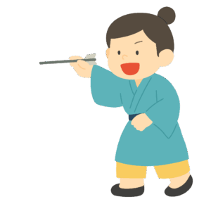 投壺を楽しむ男性の無料イラスト素材