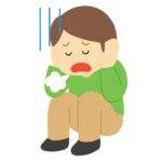 頭を抱えて落ち込む男性の無料イラスト素材