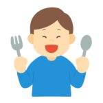 食事をする男性の無料イラスト素材
