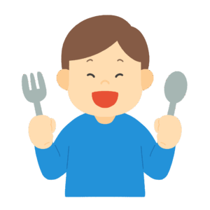 食事をする男性の無料イラスト素材