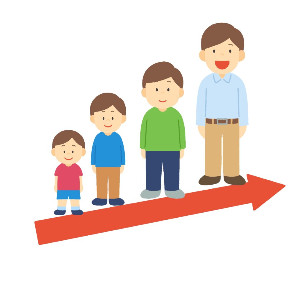 人間の成長の無料イラスト素材