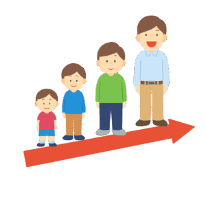 人間の成長の無料イラスト素材