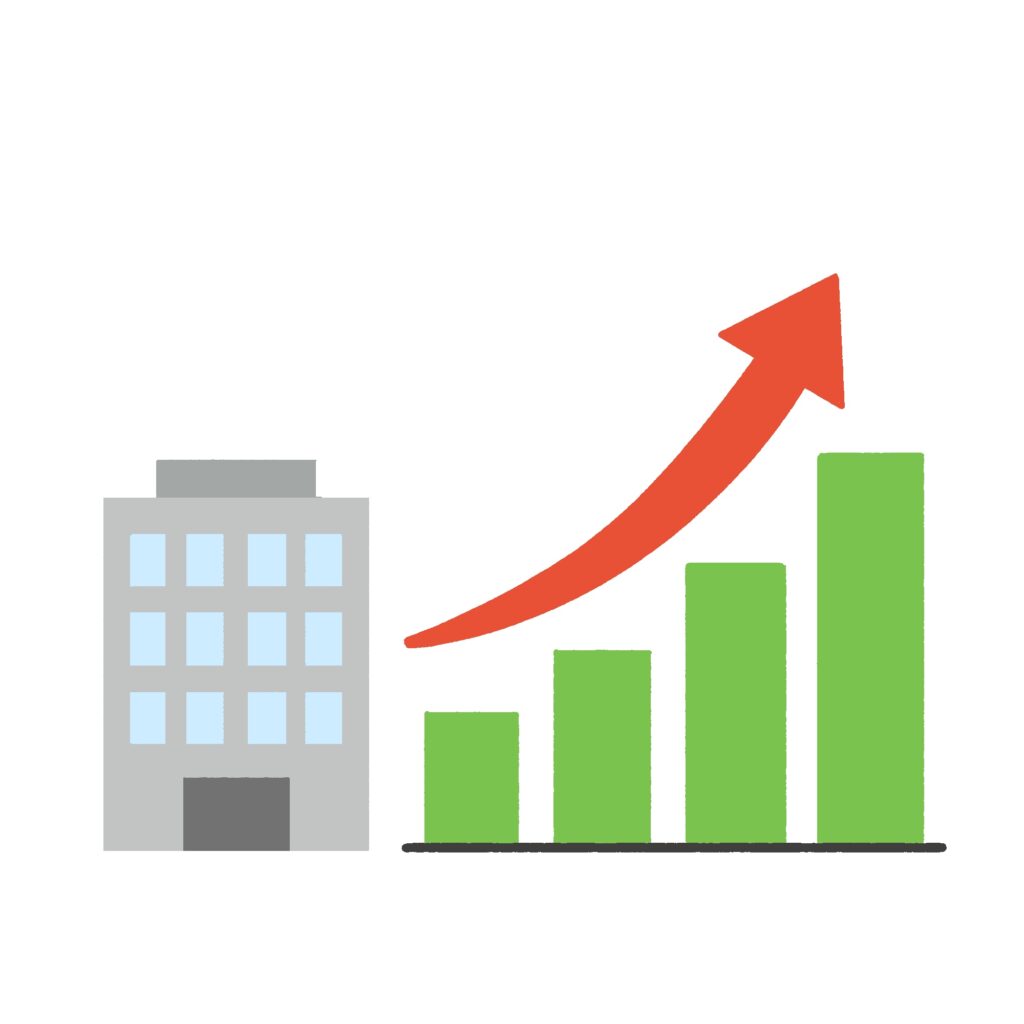 会社の成長の無料イラスト素材