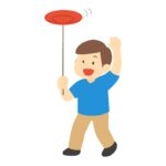 皿回しをする人の無料イラスト素材