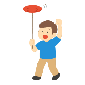 皿回しをする人の無料イラスト素材