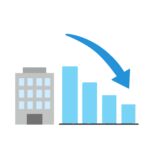 会社の業績悪化の無料イラスト素材