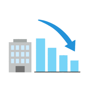 会社の業績悪化の無料イラスト素材