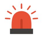 赤いパトランプの無料イラスト素材