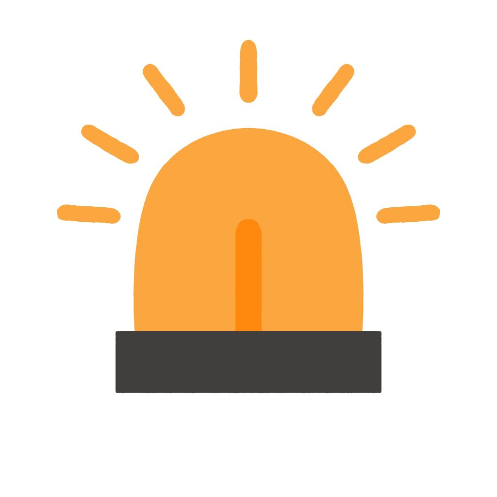 オレンジ色のパトランプの無料イラスト素材