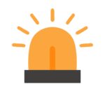 オレンジ色のパトランプの無料イラスト素材