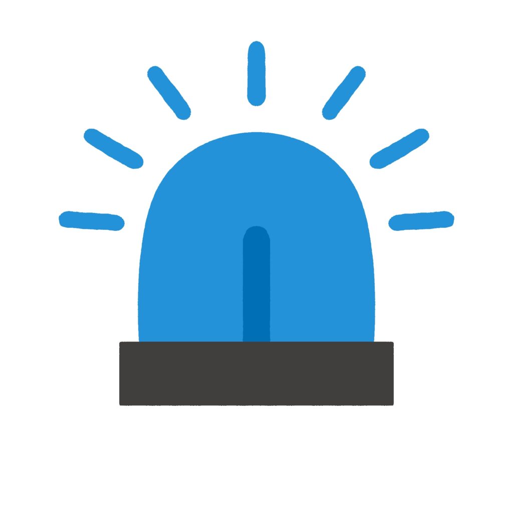 青いパトランプの無料イラスト素材