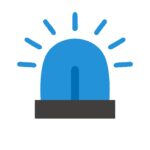 青いパトランプの無料イラスト素材