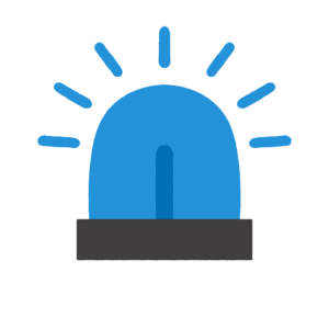 青いパトランプの無料イラスト素材