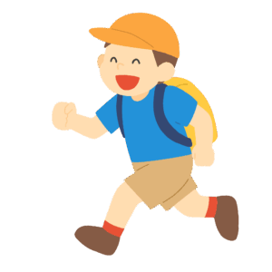 軽装で登山する人の無料イラスト素材