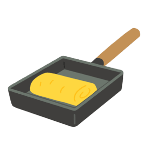 卵焼きを焼く無料イラスト素材