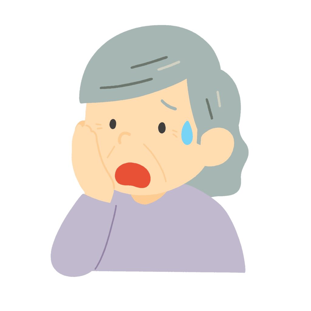 clip art of grandmother with troubled expression-illpop.com