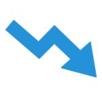 右下がりのジグザグ矢印の無料イラスト素材