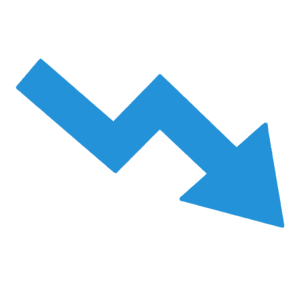 右下がりのジグザグ矢印の無料イラスト素材