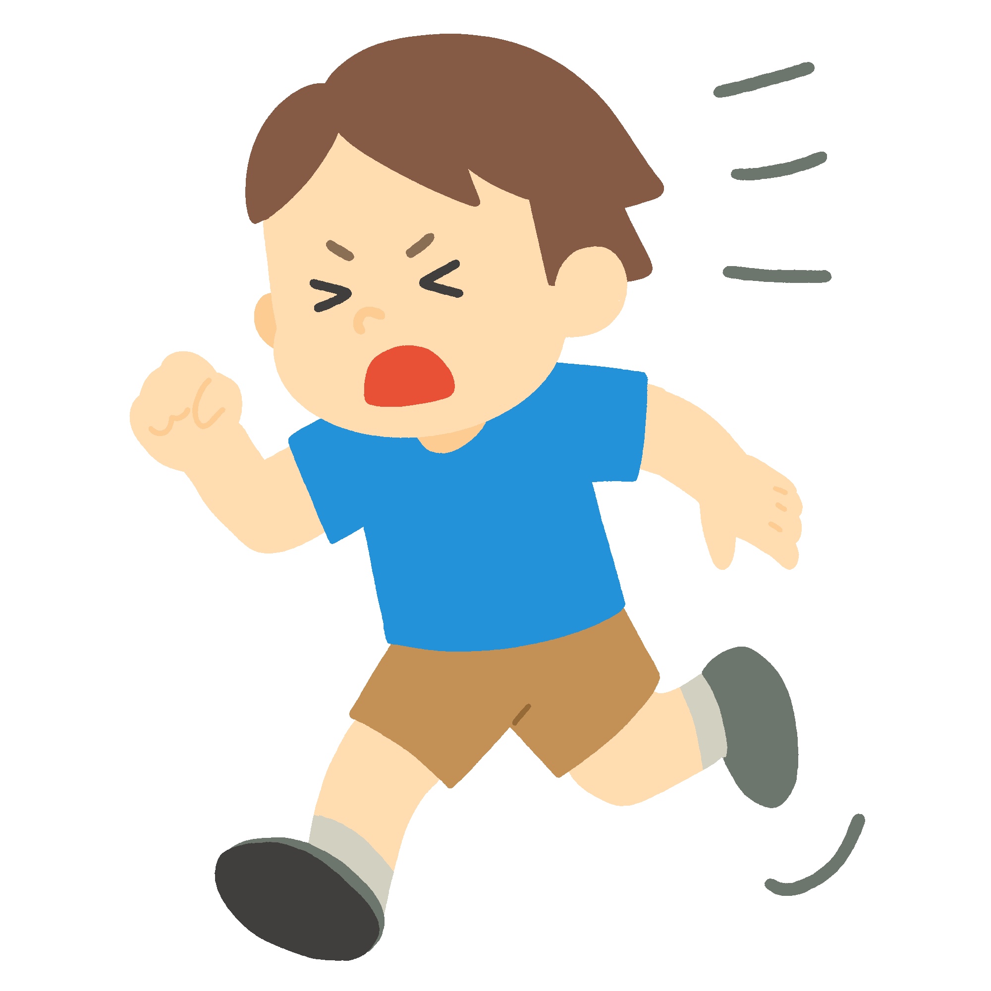 逃げる子どものイラスト | 無料イラスト素材 てがきら