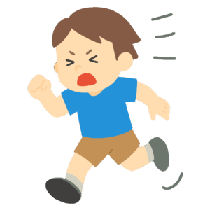 逃げる子どもの無料イラスト素材