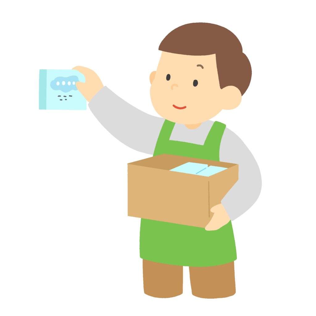 clip art of man putting out goods-illpop.com