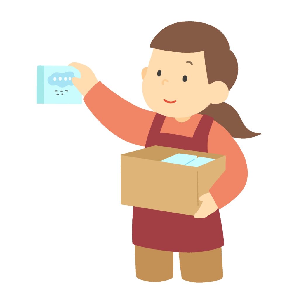 clip art of woman putting out goods-illpop.com