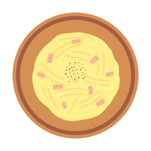 clip art of carbonara spaghetti on a plate-illpop.com