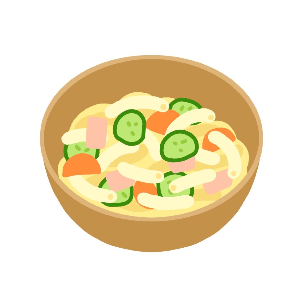 マカロニサラダの無料イラスト素材