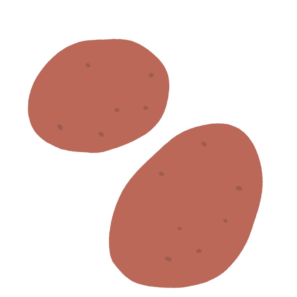 赤色系のじゃがいもの無料イラスト素材