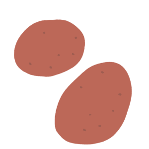 赤色系のじゃがいもの無料イラスト素材