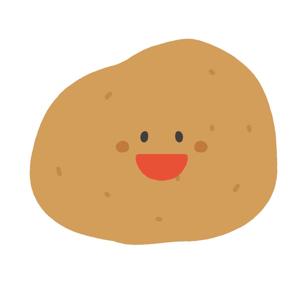 ジャガイモのキャラクターの無料イラスト素材