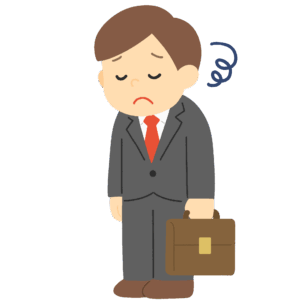 会社に行きたくない会社員の無料イラスト素材