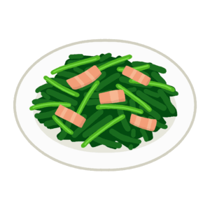 free sauteed bacon and spinach with butter clipart