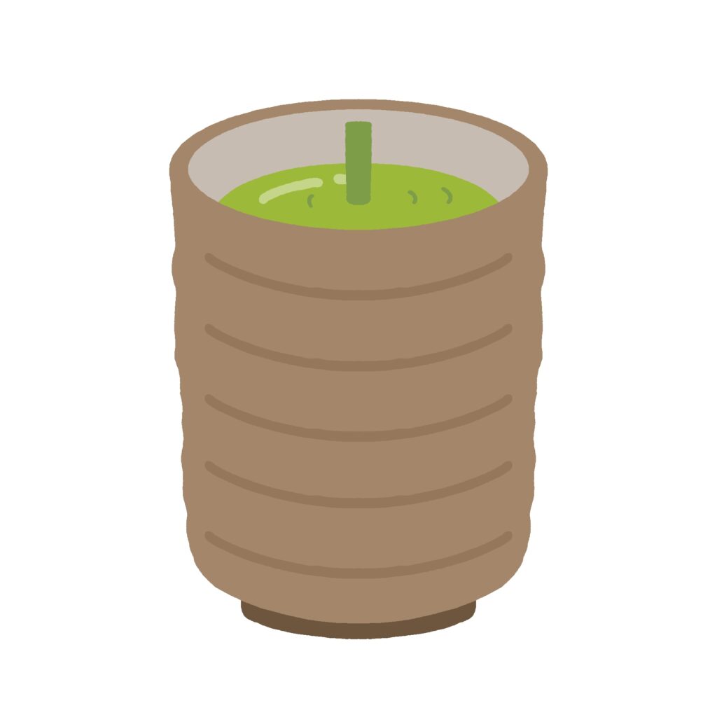 茶柱がたった湯呑の無料イラスト素材