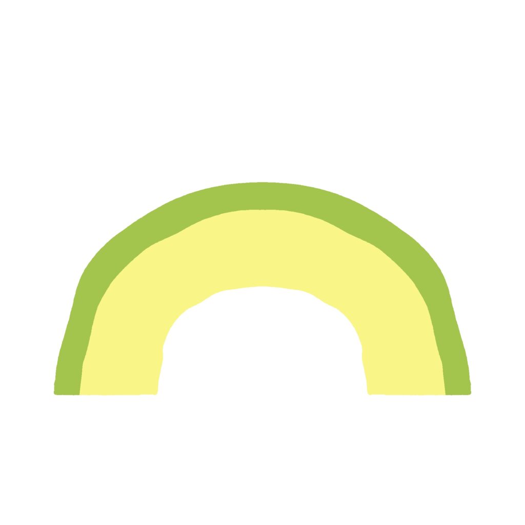 カットしたアボカドの無料イラスト素材