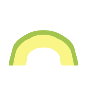 カットしたアボカドの無料イラスト素材