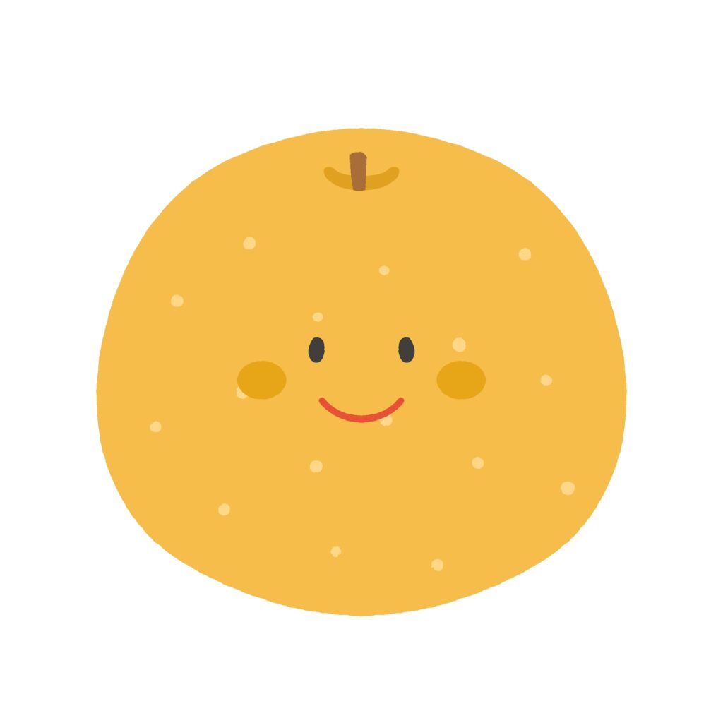 梨のキャラクターの無料イラスト素材