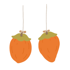 つるした干し柿（小さめ）の無料イラスト素材